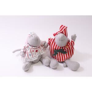 1985, Hallmark, Papa Mouse, Mama Mouse, Sewn Toy, Lot, Vintage, ~ 251227-WH 955